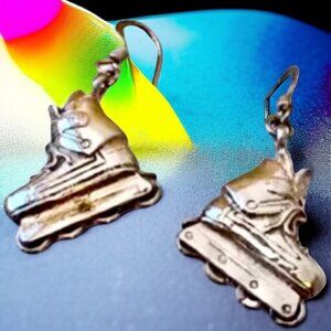 Sterling Silver 925 Earrings Roller Blades Skate Dangle Drop French Hook…